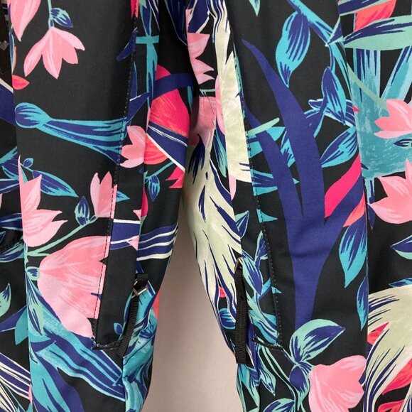 Obermeyer Anya Bib Pant Teen Size L 14-16 Alohaute Print Snowboarding Ski Winter - Picture 7 of 16